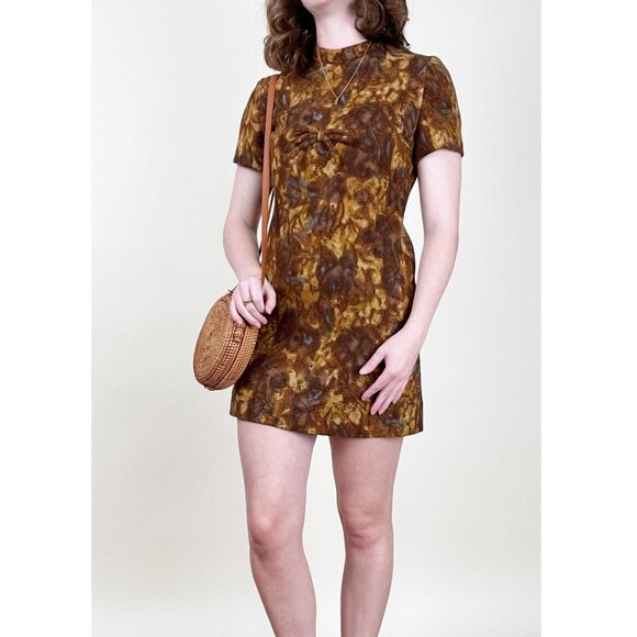 Vintage Parisian 1960's Mod Micro Mini Dress Short Sleeve Mid Century Modern 60s - Picture 5 of 8